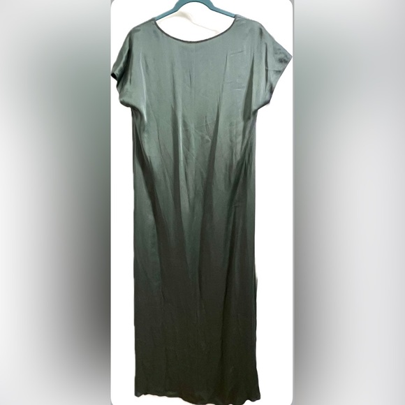 NWT Fabiana Filippi Green Silk Satin Long Dress with Pockets - Picture 4 of 11